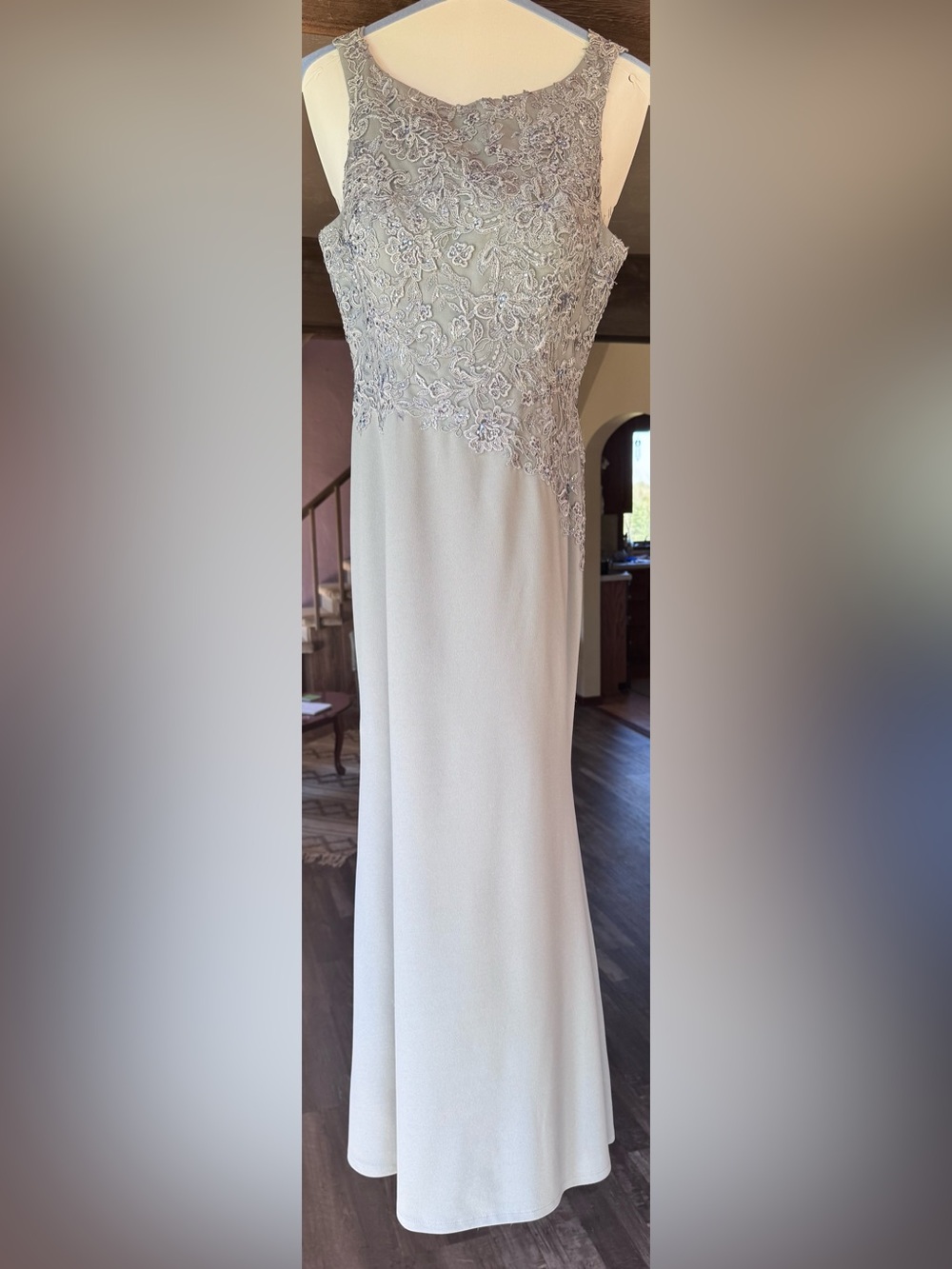 Rina diMontella Blue Lace Maxi Dress
